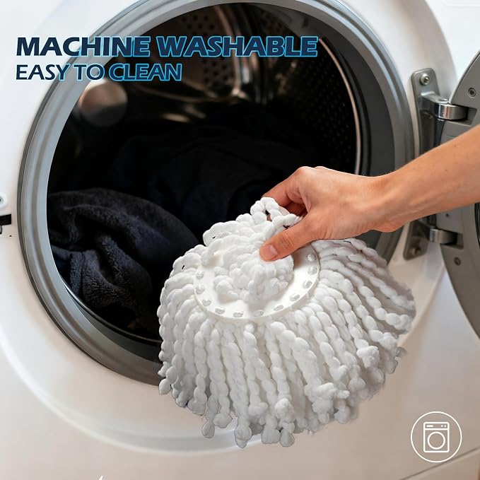 Spin Mop and Bucket Set,Masthome EasyWring Microfiber Spin Mop with 3 Mop Pads,Pedal Spinning Mops and Bucket with Wringer Set for Floor Cleaning - Home & Office Suitable