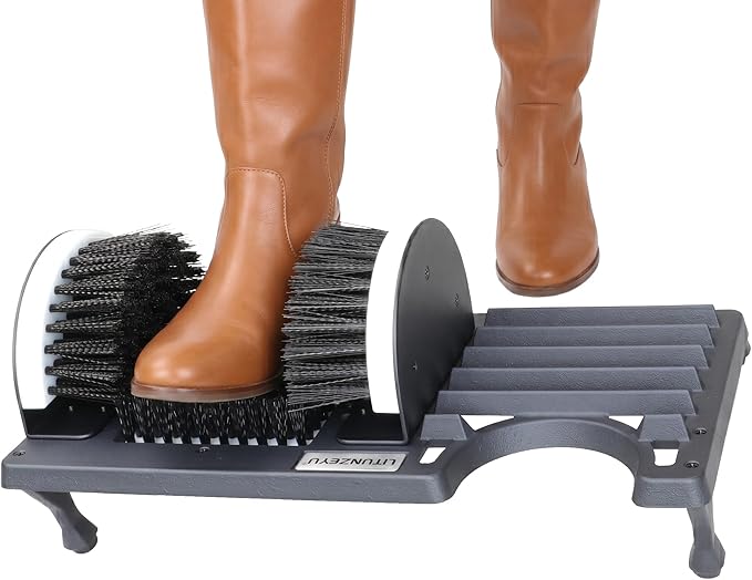 Adjustable Boot Brush Scraper Outdoor, Shoe Cleaner Brush,Heavy Duty Boot Scrubber for Mud, Garden, Garage, FarmDirt & Snow & Extra Wide