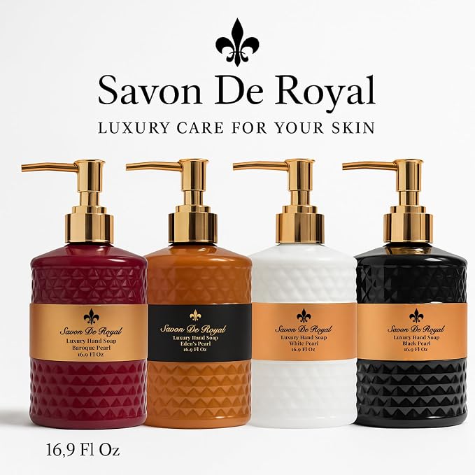 Savon De Royal Luxury Liquid Hand Soap, Jasmine-Vanilla-Sandalwood, 16.9 Fl Oz