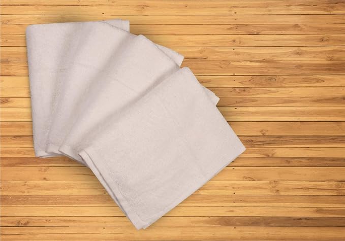 Urban Villa KitchenTowels Dual Purpose Terry Kitchen Towels White Color Set of 4 Dish Towel for Kitchen 100% Cotton Size 17X27 Inches Highly Absorbent KitchenTowels with Hanging Loop