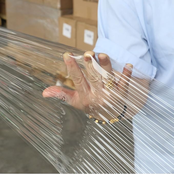 BOMEI PACK Clear Stretch Wrap Industrial Strength 12" x 1000 Ft 3 Pack - 80 Gauge Thick - Clear Plastic Cling, Stretch Film Rolls for Packaging Moving Packing Pallets