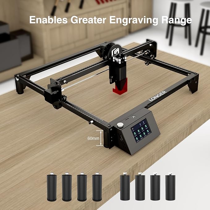 Longer New Upgrade RAY5 20W with Air Pump,440mm*440mm Honeycomb, Y-axis Rotary Roller 360° Rotation with Bracket，8Pcs Laser Engraver Raiser Laser，DIY Engraver Tool for Metal/Glass/Wood