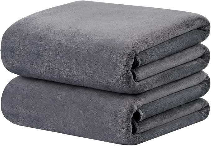 JML Bath Sheet Towels Set of 2, 40" x 80", Grey | Hanging Loop, Oversized, Soft Super Absorbent Fast Drying, Perfect for Shower, Sauna, Gym, Beach, Sport, Fitness, Yoga