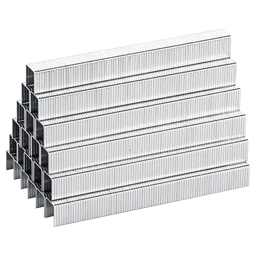 meite T50 Staples, 1/2 Inch Length Heavy Duty Staples for Staple Gun, Galvanized, 20 Gauge 3/8" Crown, Compatible with T50 Staple Gun, Ideal for Upholstery, Construction, Furniture (5,000 Counts)