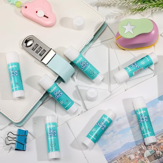 Zubebe 200 Count Glue Stick Bulk, 0.32 oz, 9g, Washable White Glue Stick for Crafts Home Back to School Classroom Students Teachers Employees Scrapbooking Crafting Supplies (Classic)