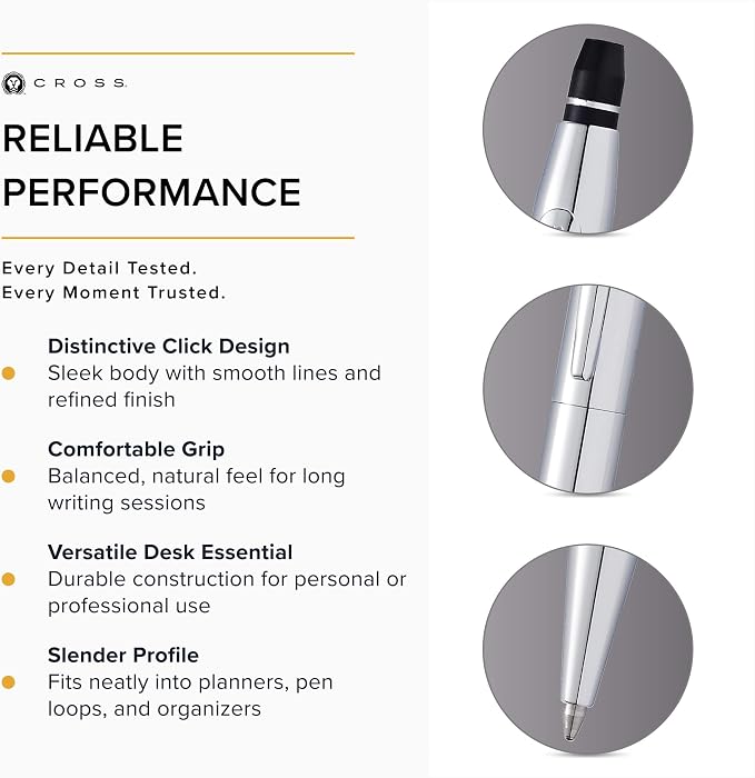 Cross Click Chrome Ballpoint Pen & Pencil Gift Set - Luxury Writing Instrument Set for Effortless Writing - Ballpoint Pen & 0.5mm Tip Pencil - Refillable - Elegant Accessory - Premium Gift Box