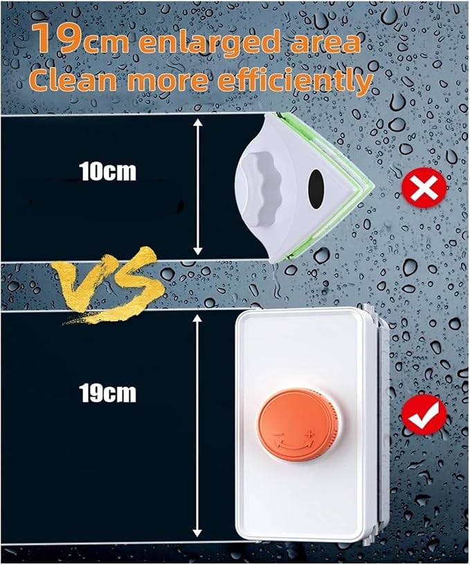 window cleaner tool, Magnetic Home Window Cleaner Brush Double With Telescopic Rod Super For Glass Cleaning Tools,for indoor outdoor(8-35mm With rod)