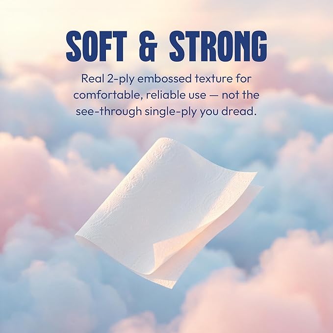 Toilet Paper Bulk 2-Ply White, 96 Individually Wrapped Rolls, 400 Sheets per Roll (38,400 Total Sheets), 100% Recycled Commercial Bath Tissue, Septic Safe Standard Roll for Office and Home