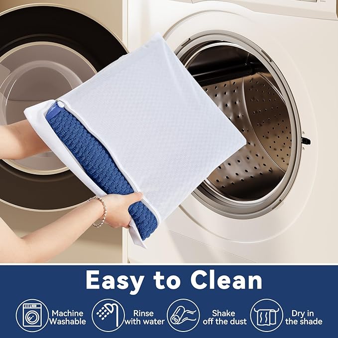 Triohero Bathroom Rugs Non Slip Washable, Super Absorbent Thin Bath Mat Quick Dry Low Pile Bathroom Rug, Navy Blue 24"x47"