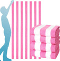 4 Packs Extra Large Beach Towel Bath Towel 72 * 40 Set Bathroom Sheets Bulk Oversized Soft Absorbent Thick XL Big Giant Microfiber Terry Blanket Clearance Turkish Toallas De Playa NOT Cotton Pink