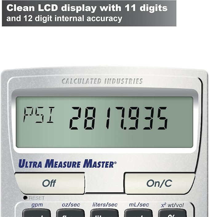 Calculated Industries 8025 Ultra Measure Master Professional Grade U.S. Standard to Metric Conversion Calculator Tool for Engineers, Architects, Builders, Scientists and Students | 60+ Units Built-in, Silver | Professional Grade, U.S. Standard to Metri...