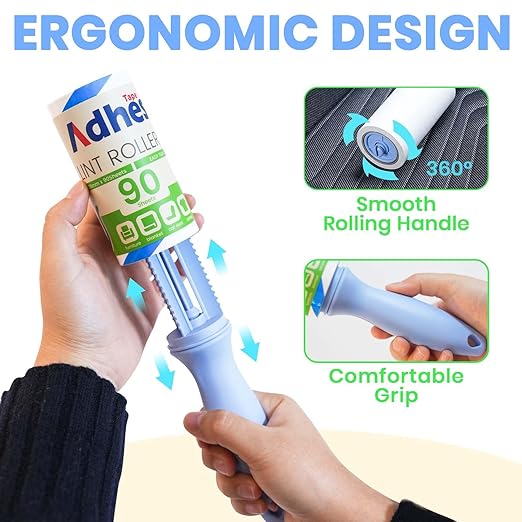 ADHES Heavy Duty Paper Packing Tape + Lint Roller for Pet Hair