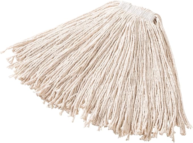 Rubbermaid Commercial Cut End Cotton Mop 20 Oz White Premium Heavy Duty Mop Head Wring and Rinse
