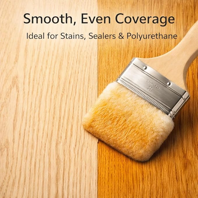 Lambskin Stain & Paint Brush - for use with All Latex and Oil Based Paints, Stains and Polyurethanes. Premium Lambskin - New and Patented Design (2 inch 3 Pack)
