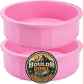 Pet Crock Bowl - 2 Pack – Thick Durable Plastic Non-Tip Food & Water Dish for Dogs, Cats - Indoor/Outdoor - Chew Resistant, Easy Clean BouldrBowl from Healthy Surplus® (Pink, 96oz Jumbo)