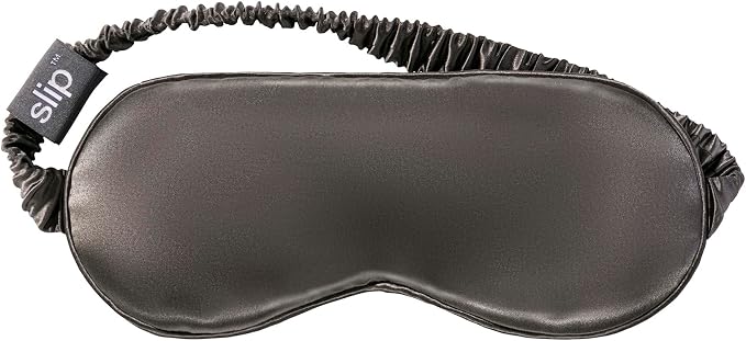 slip Pure Silk Sleep Mask - Charcoal | 100% Mulberry Silk, Ultra Soft & Comfortable, Blocks Light for Restful Sleep | Adjustable Strap for Perfect Fit, Gentle on Skin & Hair | Ideal Travel Accessory