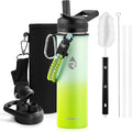RAYMYLO Insulated Water Bottle 20 oz, Triple Wall Vacuum Stainless Steel (Cold for 24Hrs, Hot for 12Hrs), Leak Proof & Non-BPA, Modern Water Bottle Jug for School with Straw Spout Lids