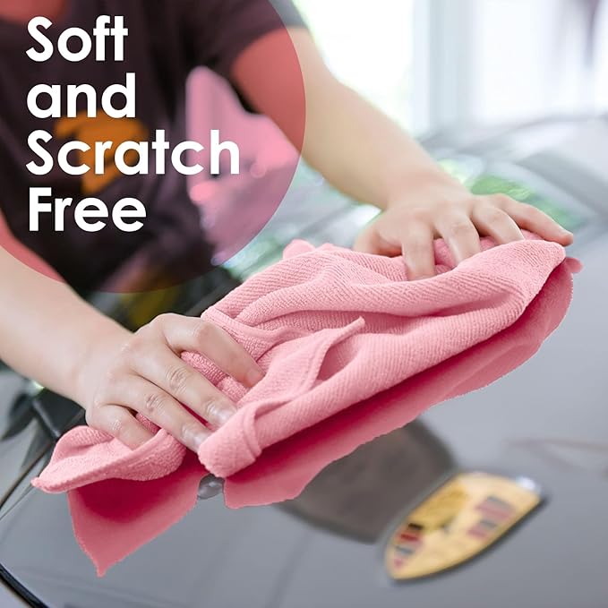 Avalon Towels Microfiber Cleaning Cloths (Value Pack of 36) - Size 16 x 16 Inches, Highly Absorbent Cleaning Rags, Lint Free, Reusable and Washable, Microfiber Towels for Cars