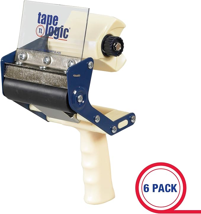 Aviditi Tape Logic 4 Inch Heavy-Duty Packing Tape Dispenser Gun, for Packing, Shipping, Moving and Warehouse Use (6 Dispensers)