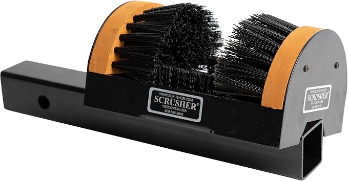 SCRUSHER Hitch Mounted Original Boot & Shoe Cleaner for 2" Receiver - Made in America Portable Outdoor Boot Scrubber, Shoe Cleaning Brush - Helps Keep RVs, Trucks, or SUVs Clean All Year Round