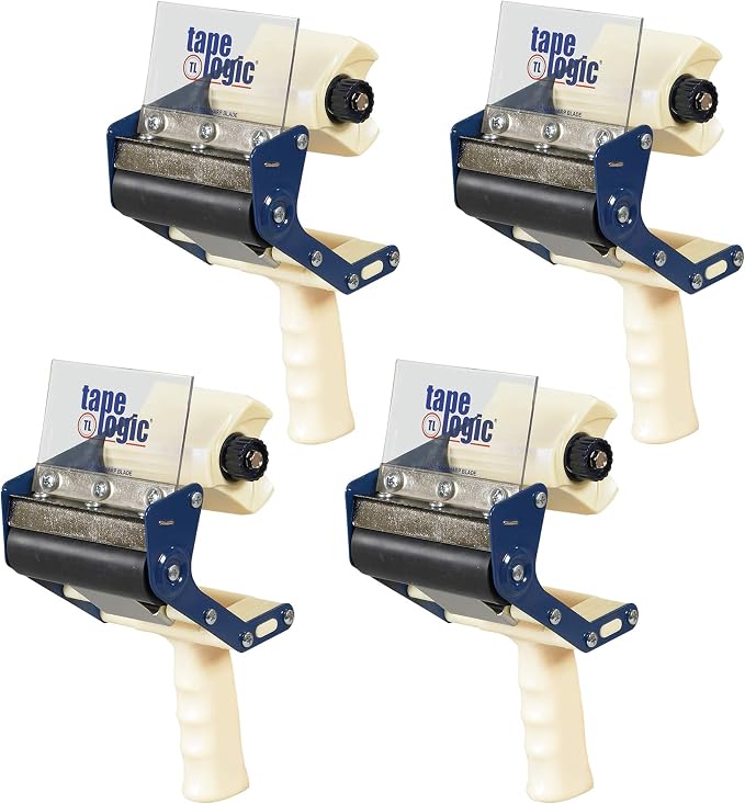 Box USA Tape Logic 4 Inch Heavy-Duty Packing Tape Dispenser Gun, for Packing, Shipping, Moving and Warehouse Use (4 Dispensers)
