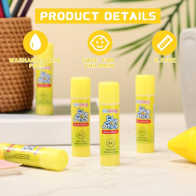 Zubebe 0.25 oz White Glue Sticks in Bulk for Classroom, Washable Glue Stick for Crafts Home Back to School Students Teachers Employees Scrapbooking Crafting Supplies (100 Pcs)