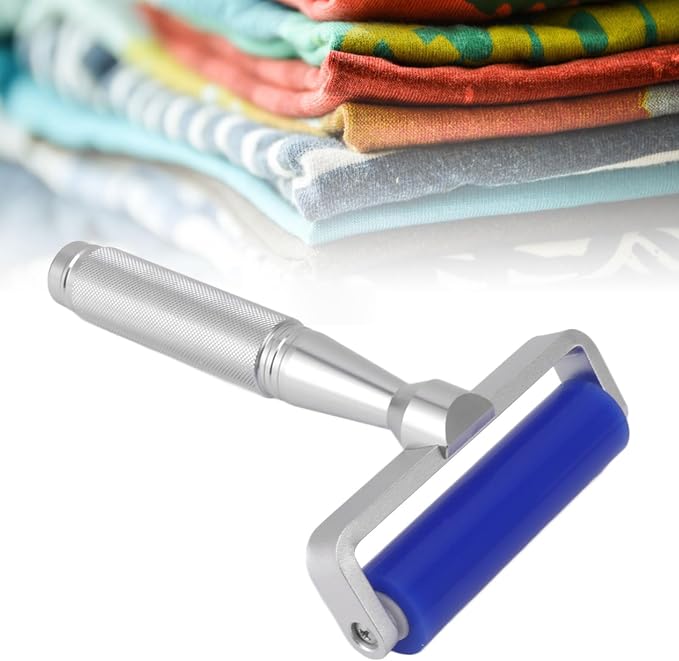 Reusable Lint Roller,Blue Silicone Manual Roller Static Cleaner Tool Sticky Roller for Screen Film Hair Dust Remover Low Viscosity 6in (8 Inch)