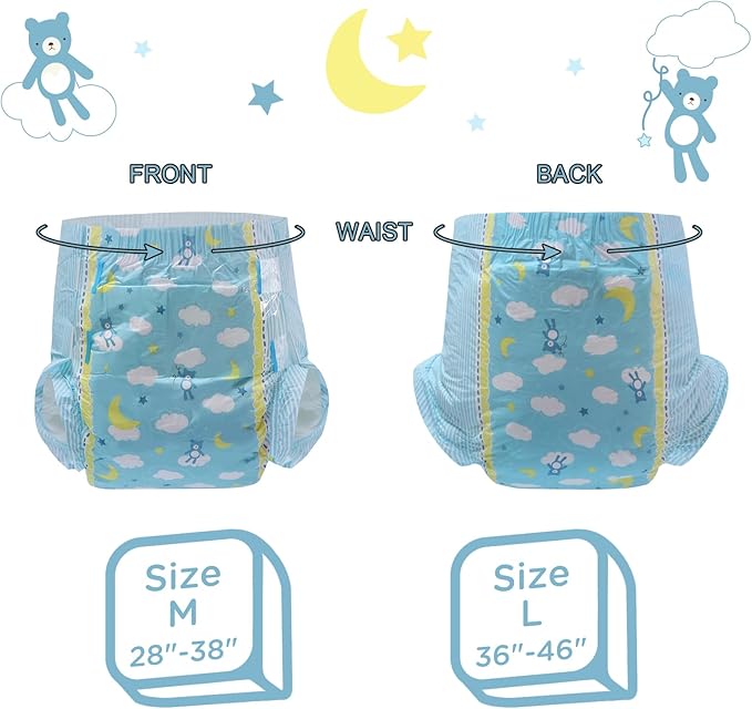 Littleforbig Adult Printed Diaper 10 Pieces - Little Dreamers (Large 36"-46")