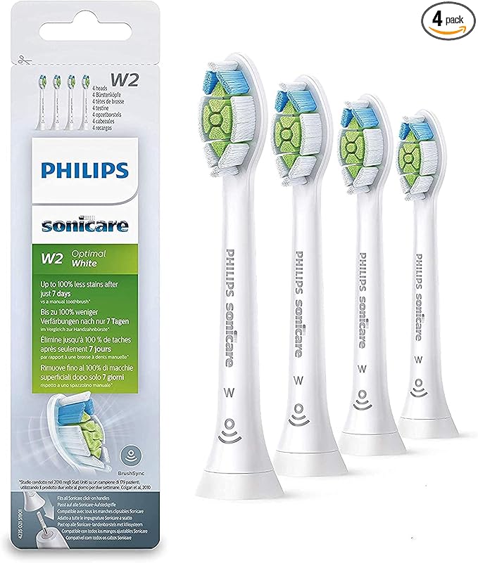 Philips Genuine Sonicare White Replacement Brush Heads, Pack of 4