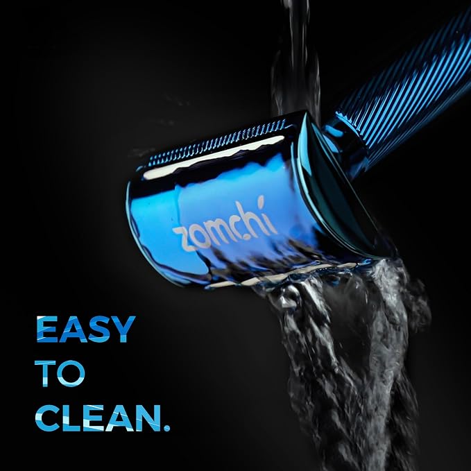 Double Edge Safety Razor with Stand, Version 2.0 Includes 10 Blades | Premium noble blue finish with a vibrant metallic appearance and durable coating.