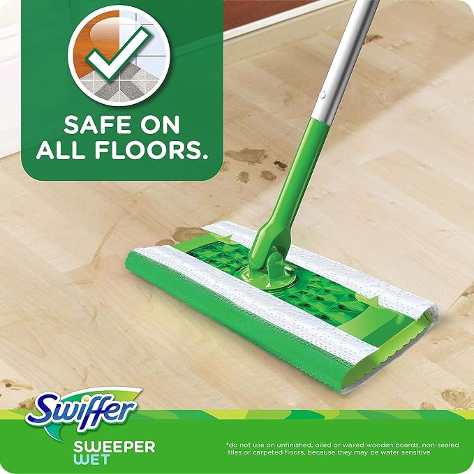 Swiffer Sweeper Wet Cloth Refill, White 64 Count