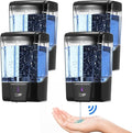 4 Pack Automatic Soap Dispenser Touchless,600 ml / 20 oz Commercial Hand Soap Dispenser,Wall Mount Hand sanitizer Dispenser for Bathroom Offices Home Kitchen Hotel（Black）