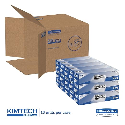 LAGASSE KCC34705 Kimwipes 2-Ply Style Disposable Wiper, 119 Wipers/Box, 12" L x 12" W (Pack of 15)