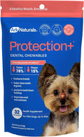 Ark Naturals Protection+ Brushless Toothpaste Chews - Mini Breeds (32 ct) | Vet Formulated Dog Dental Chew with Toothpaste Center - Freshens Breath and Prevents Plaque & Tartar
