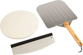 Cuisinart 3 Piece Deluxe Pizza Grilling Pack, 14” Round Pizza Stone for Oven and Grill, Includes Cutter and Foldable Stainless Steel Peel, Complete Set to Build Your Own Pizzas at Home