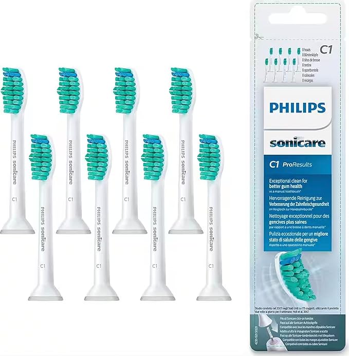 Philips Sonicare ProResults Replacement Heads For Toothbrush HX6018/07 Standard (Replacement Brush Head) 8 pc