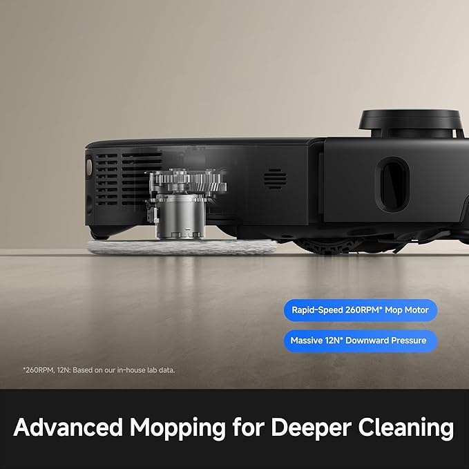 Mova P70 Pro Ultra Robot Vacuum and Mop, 30,000Pa Suction, 212℉ Hot Water Mop Self-Cleaning & 1-Hour Fast Drying, Corner-to-Edge Deep Cleaning, Auto-Empty Dock, AI Object Recognition, Black