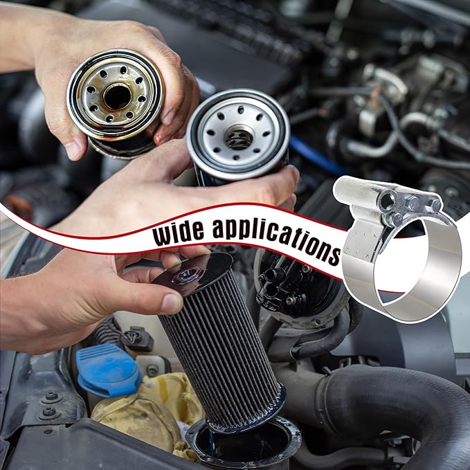 Yaocom 2 Pieces 3-3/4 to 4-1/2 Heavy Duty Oil Filter Wrench Use with 1/2 Square Drive, Air Dryer Diesel Truck Large Oil Filter Wrench