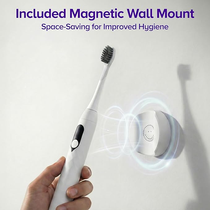 Burst Pro 2.0 Sonic Toothbrush for Adults (White) | Electric Toothbrush with Smart Pressure Sensor | Soft Bristles | 5 Modes/Refined Scoring System | USB-C Charging | Magnetic Wall Mount