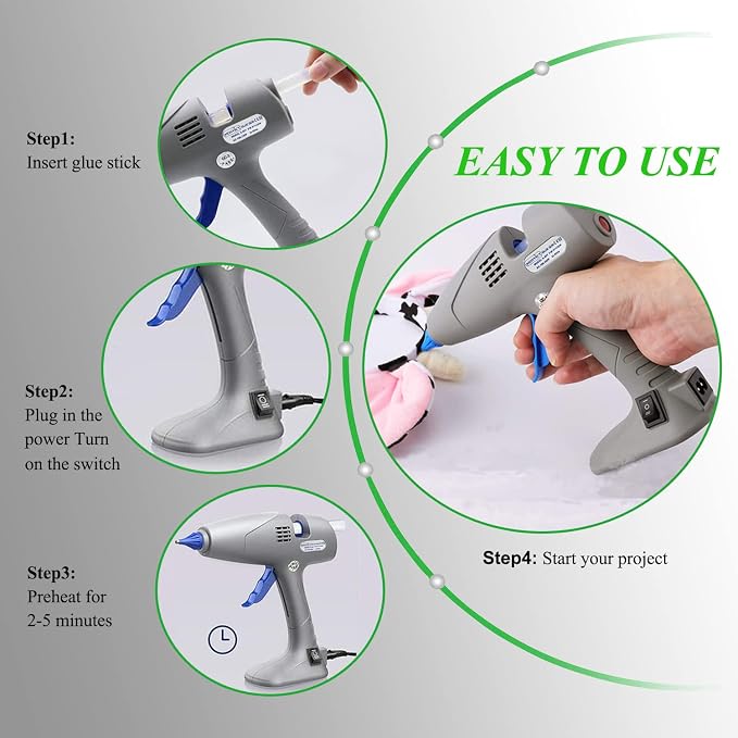 Full Size Hot Glue Gun, MONVICT 120W&80W Glue Guns Dual Temp Large Industry Glue Gun, Corded Detachable Cord Use Stand-Up Base Anti-drip Hot Melt Glue Gun with 12 Glue Sticks for Art DIY Craft Repair | Corded Detachable Cord Use Stand-Up Base Anti-drip...