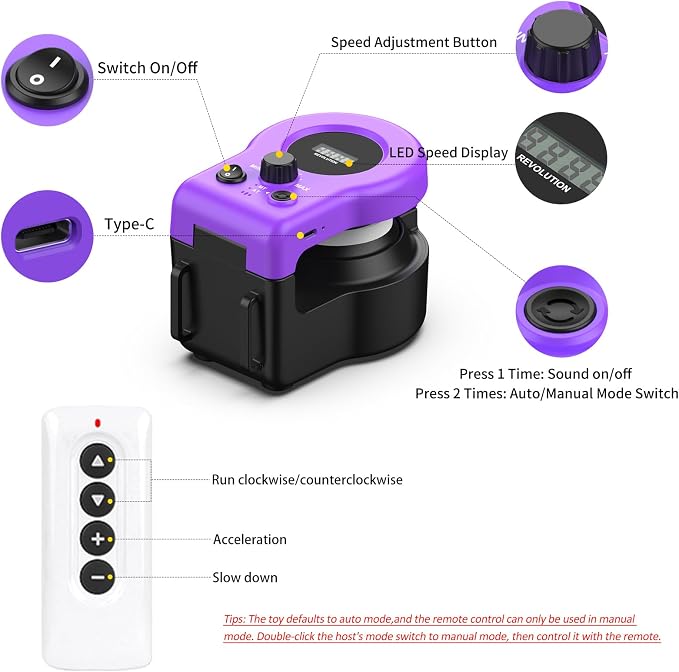 Interactive Cat Toys for Indoor Cats, Cat Treadmill Auto/Remote Control DIY Cat Mouse Hunting Toys, Keep Bored Kitten Dog Entertained to Chase, Feather Toy to Exercise Wheel-Purple