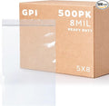 GPI - 5" x 8" Ultra Heavy-Duty Zip Bags, 8 Mil Extra-Thick Reclosable Puncture-Resistant Plastic Zipper Baggies, Resealable Poly Zip Top Bag for Construction, Tools, Screws & Sharp Objects. 500 Count