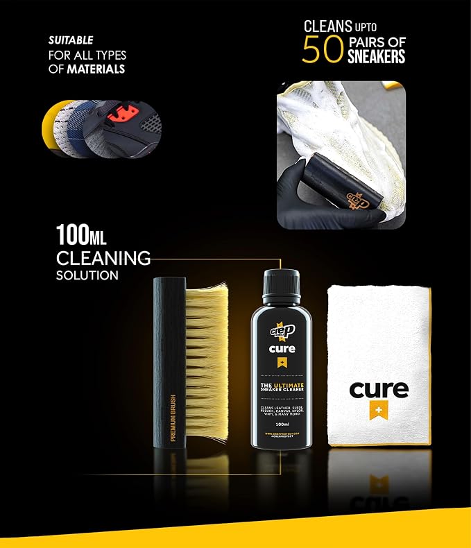 Crep Protect Shoe Care Pack - Premium Sneaker Cleaning Kit with 6 x Sneaker Wipes, 2 x Pill, Eraser, 3.5 oz Cleaning Solution, Microfibre Cloth & Brush