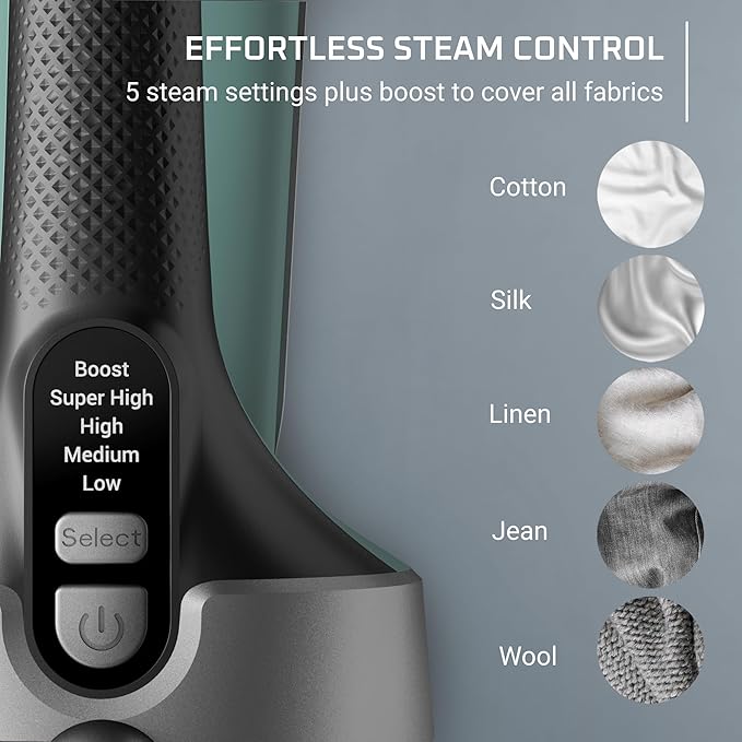 Rowenta Pure Force 2in1 Steamer & Iron: Powerful 1875 Watts, Vertical Steaming & Horizontal Ironing, Auto-off, XL Tank Capacity (7.1 Oz), Green Clothes Steamer DR8822