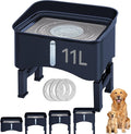 UPSKY 2.9Gal No Spill Dog Water Bowl, 4 Height Adjustable Elevated Bowl | Super Large Capacity, Slow Drinking Feeder, No-Splash, Anti-Slip, Folding Design, Suitable for Senior Dog and Multi-Pet Homes