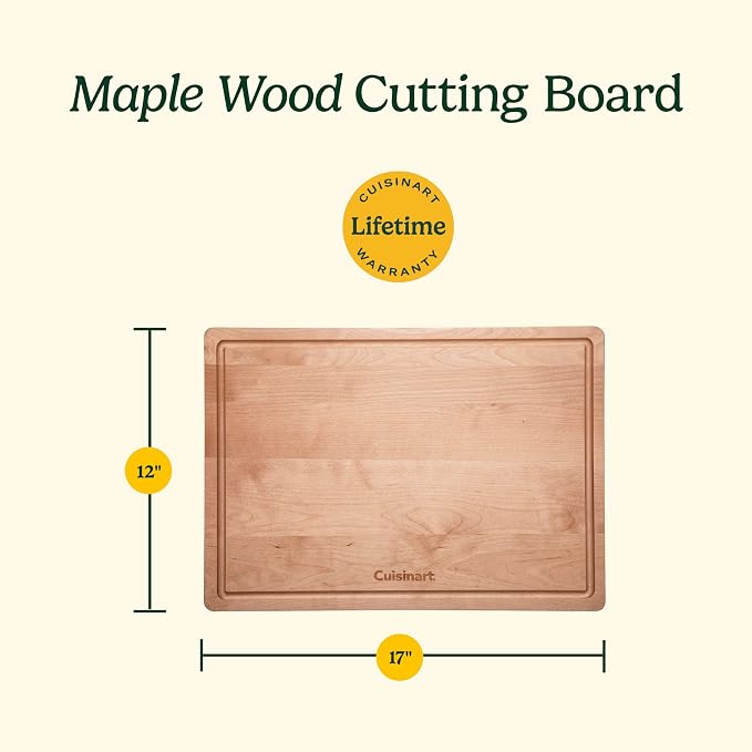 Cuisinart, 17” Maple Wood Cutting Board, CWB-17M