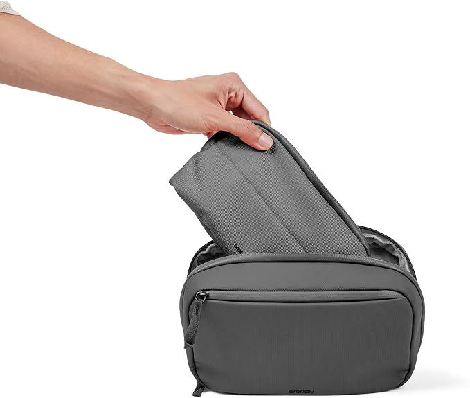 Orbitkey 2-in-1 Tech Accessory Pouch with Detachable Slim Sleeve – Travel Electronics Organizer for Cables, Chargers, Earbuds, Power Bank – Compact Gadget Bag & Portable Tech Storage Case (Graphite)