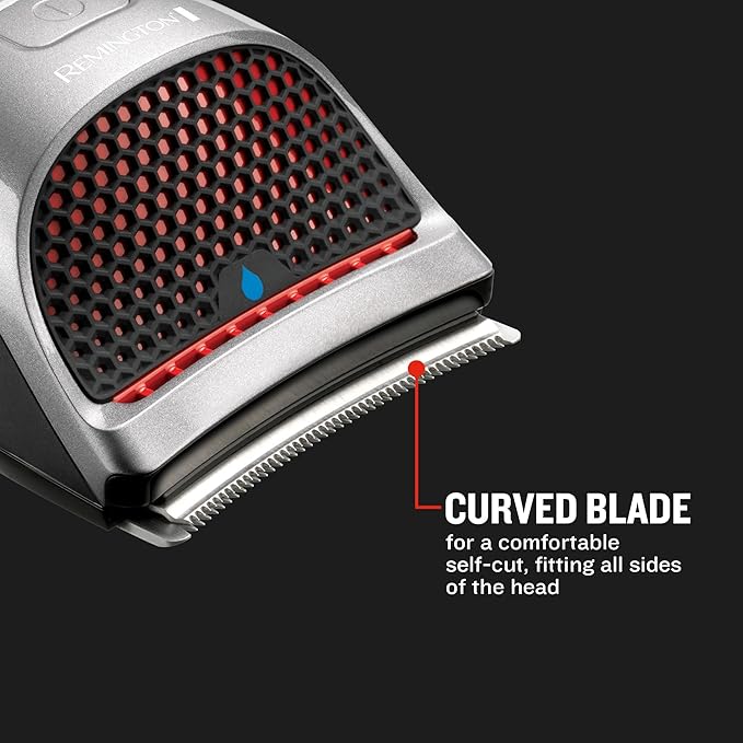 Remington Shortcut Pro Self-Haircut Kit for Men, Waterproof Hair Clippers | Waterproof and Cordless, Electric Razor for Head, Beard, And Body, Curved Blades, 9 Trimmer Lengths, 5-minute Quick-charge