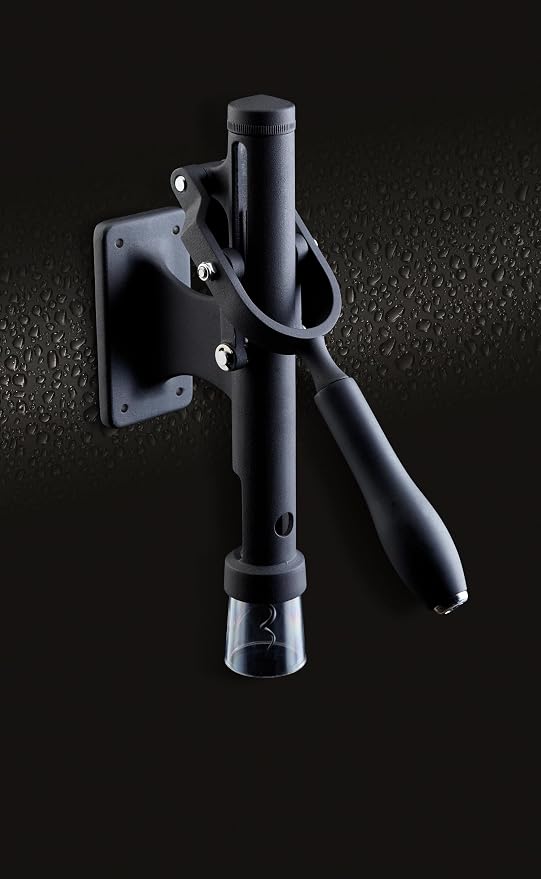 BarCraft BCWALLBO Deluxe Metal Wall-Mounted Corkscrew Bottle Opener, 31.5 x 6.5 x 26 cm (12.5" x 2.5" x 10.5") - Black, Wall Mounted