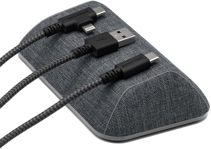 Smartish® Magnetic Cord Holder - Bigger Cable Wrangler Organizer with Magnet Clips for Charger Management on Desktop, Nightstand - Holds 6+ Cables - No. 2 Pencil Gray
